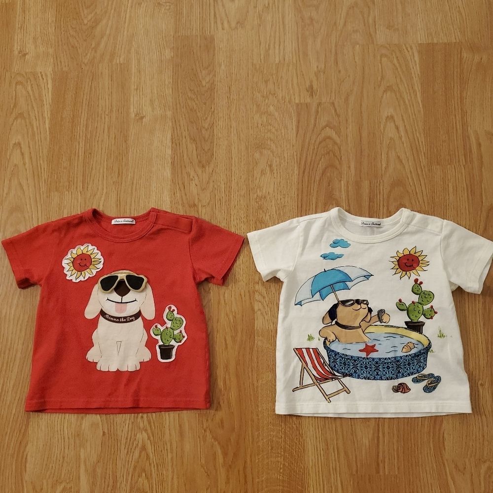 Dolce & Gabbana Set of 2 Mimo the Dog T-shirts size 9-12 Months